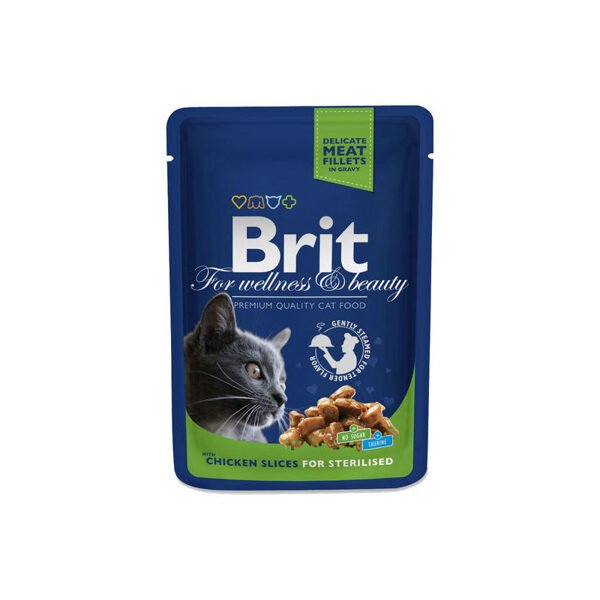 Brit Premium Chicken Slices Sterilised 100 g - konservi kaķiem
