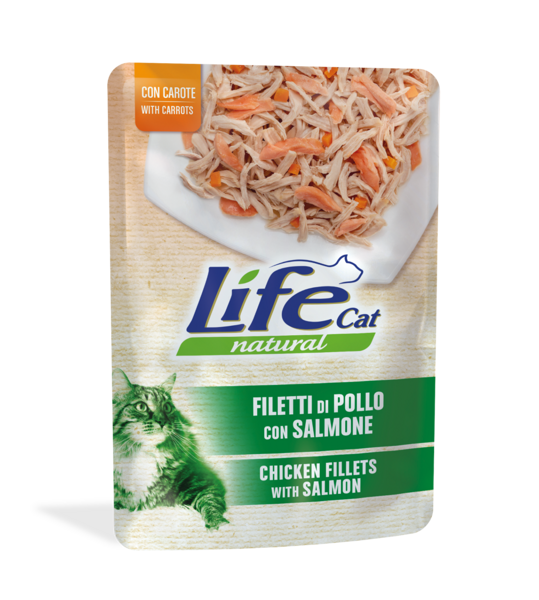 LifeCat Natural Chicken with salmon 70g - konservi kaķiem ar vistu un lasi