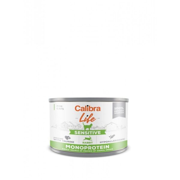 Calibra Cat Life Monoprotein Sensitive Rabbit 200g - консервы для взрослых кошек с кроликом