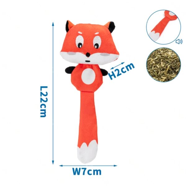 NOBLEZA Čaukstoša plīša lapsa - rotaļlieta kaķiem