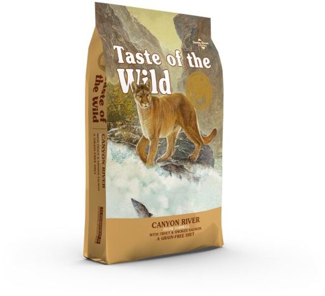 Taste Of The Wild Canyon Cat River Feline Formula 2 kg - Bezgraudu pilnvērtīga sausā barība kaķiem ar foreli un ceptu lasi