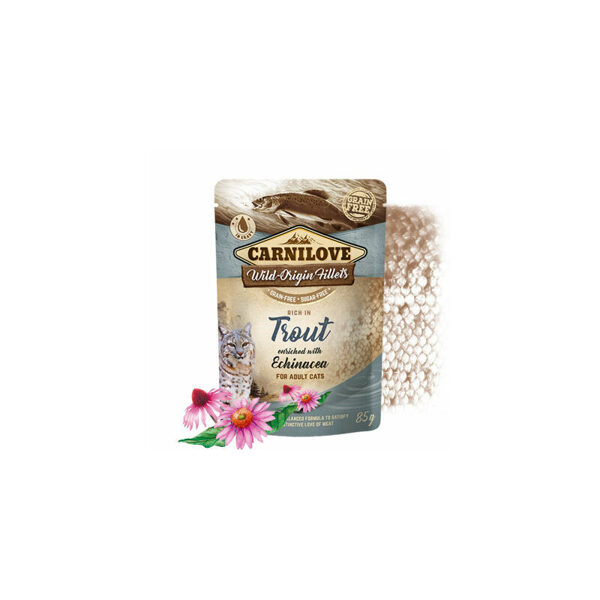Carnilove Cat Pouch Trout Echinacea 85g mitrā barība kaķiem