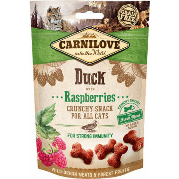 Carnilove Cat Snack Duck with Raspberries with fresh meat 50 g - gardums kaķiem