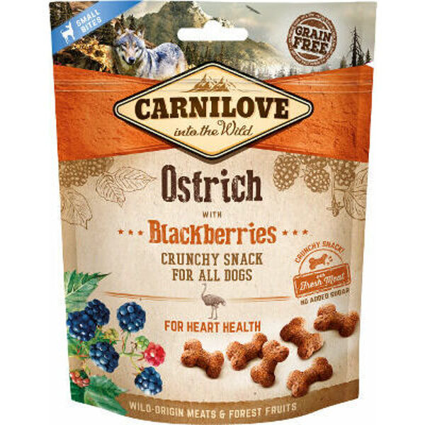  CARNILOVE Dog Ostrich with Blackberries with fresh meat 200 g - papildbarība suņiem