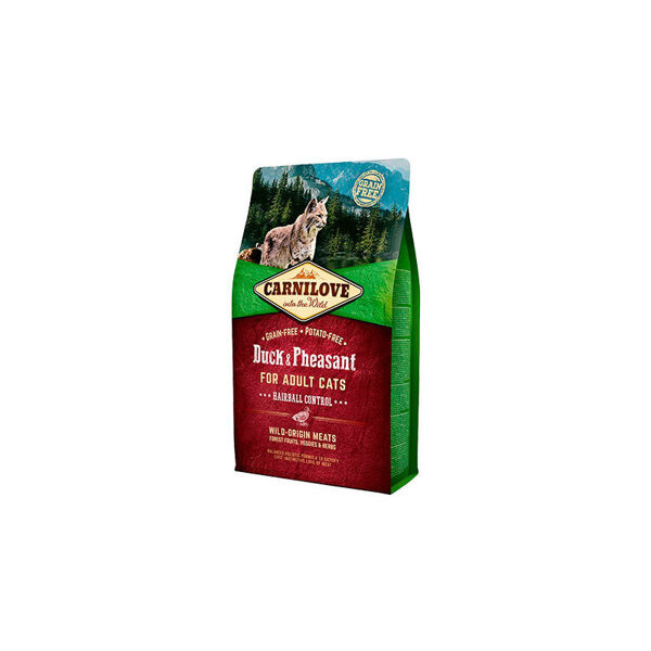 CARNILOVE Duck & Pheasant Adult Cat Hairball Control 2 kg barība kaķiem