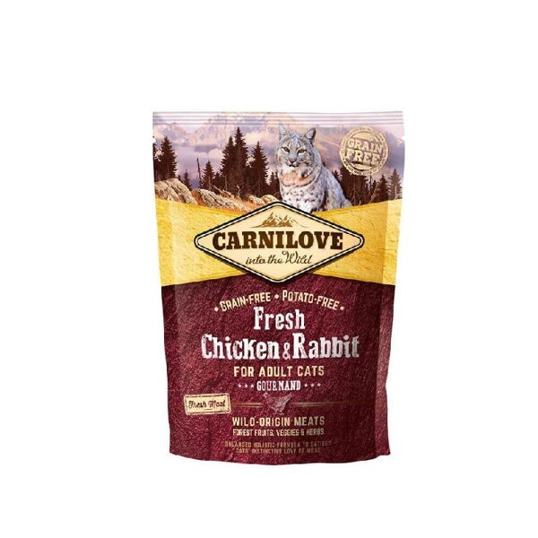 CARNILOVE Fresh Chicken & Rabbit Gourmand for Adult 0,4 kg barība kaķiem