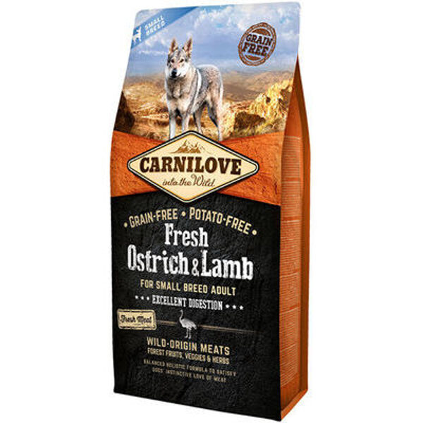 CARNILOVE Fresh Ostrich & Lamb for small breed 6 kg barība suņiem