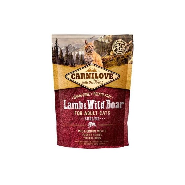 CARNILOVE Lamb & Wild Boar Adult Cat Sterilised 0,4 kg barība kaķiem