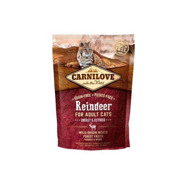 CARNILOVE Reindeer Adult Cat Energy & Outdoor 0,4 kg barība kaķiem
