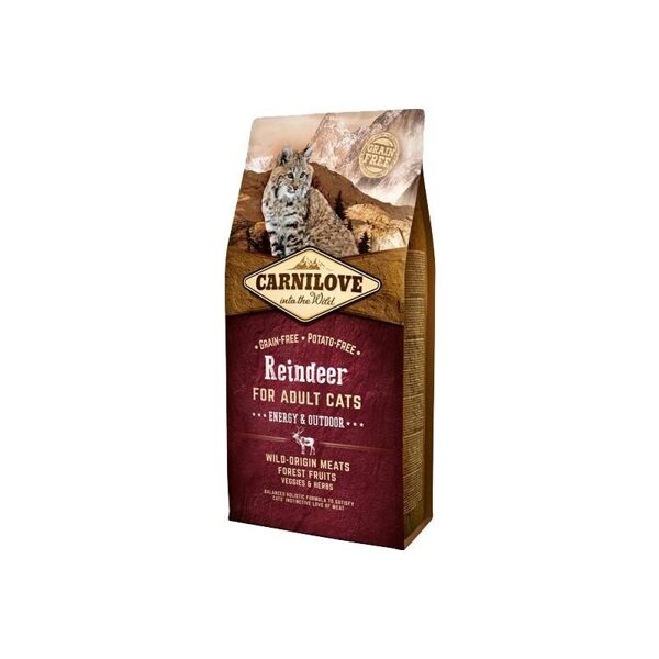 CARNILOVE Reindeer Adult Cat Energy & Outdoor 6 kg barība kaķiem