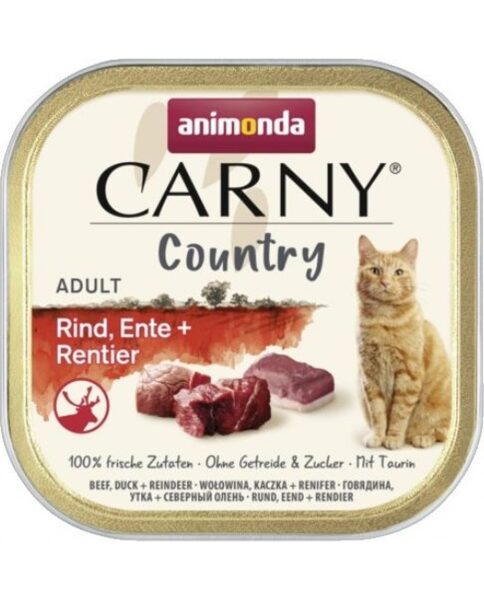 ANIMONDA CARNY COUNTRY  BEEF, DUCK + REINDEER  100g - ar liellopu, pīli, ziemeļbriedi
