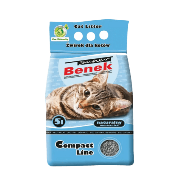  Super Benek Compact Line 5L smiltis kaķu tualetēm bez aromāta