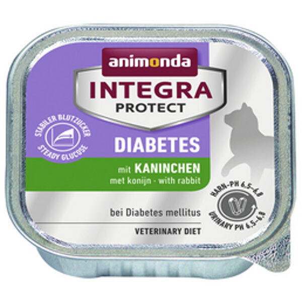 ANIMONDA INTEGRA PROTECT DIABETES, RABBIT - КОРМ ДЛЯ КОШЕК ПРИ САХАРНОМ ДИАБЕТЕ, 100Г, С КРОЛИКОМ