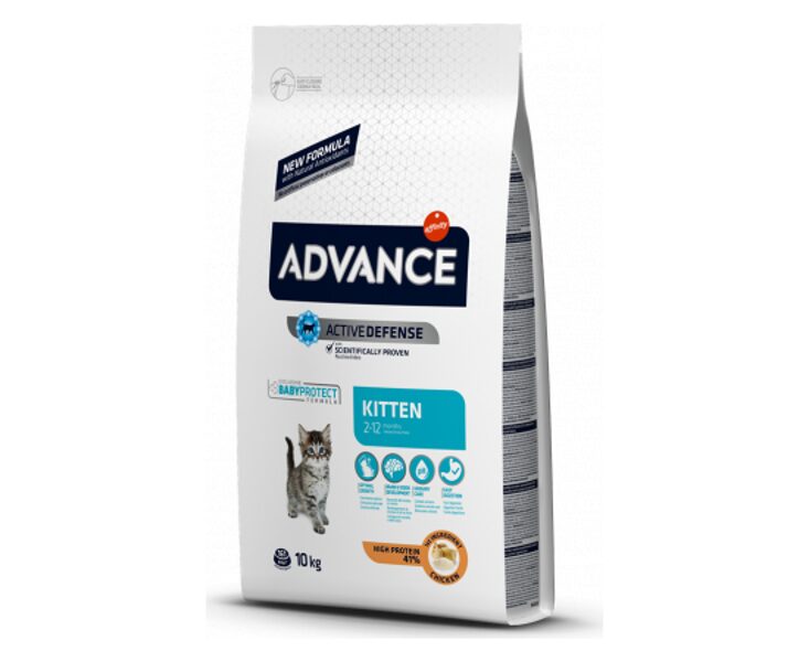 ADVANCE CAT KITTEN 10 KG - КAĶĒNIEM NO 2 LĪDZ 12 MENEŠIEM (VISTA UN RĪSI)