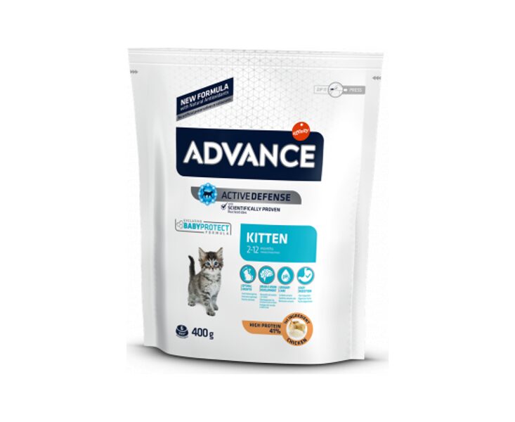 ADVANCE CAT KITTEN 400G - КAĶĒNIEM NO 2 LĪDZ 12 MENEŠIEM (VISTA UN RĪSI)
