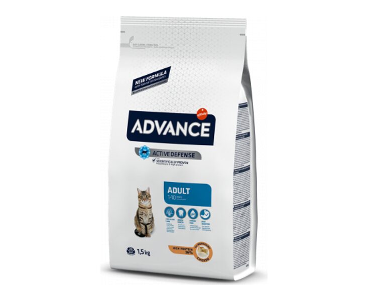 ADVANCE CAT ADULT CHICKEN 1.5 kg - PIEAUGUŠIEM KAĶIEM (VISTA UN RĪSI)