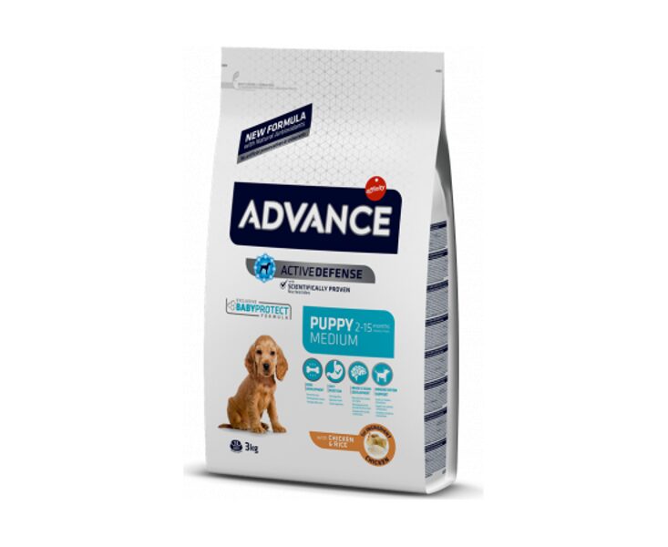ADVANCE DOG PUPPY MEDIUM 3KG - ДЛЯ ЩЕНКОВ СРЕДНИХ ПОРОД (КУРИЦА С РИСОМ)