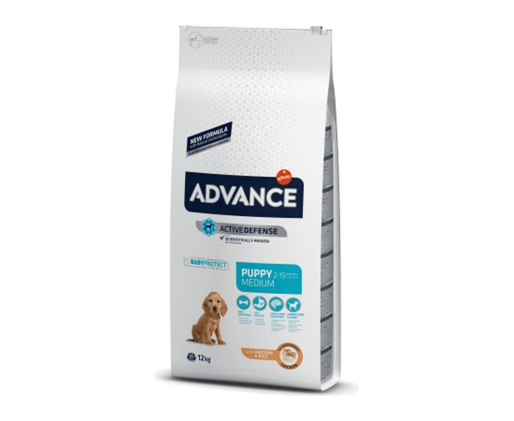 ADVANCE DOG PUPPY MEDIUM 12KG - ДЛЯ ЩЕНКОВ СРЕДНИХ ПОРОД (КУРИЦА С РИСОМ)