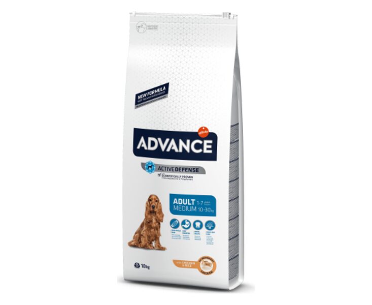ADVANCE DOG MEDIUM ADULT 18 KG - ДЛЯ СОБАК СРЕДНИХ ПОРОД (КУРИЦА С РИСОМ)
