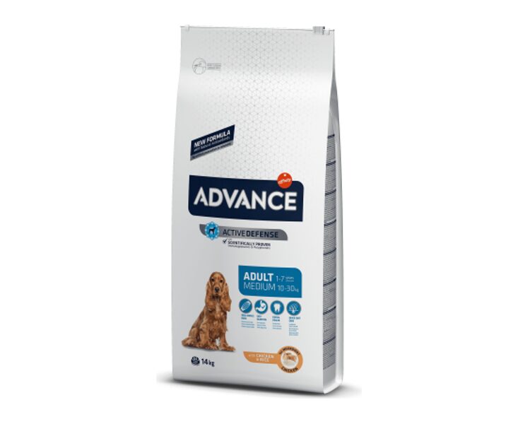 ADVANCE DOG MEDIUM ADULT 14 KG - ДЛЯ СОБАК СРЕДНИХ ПОРОД (КУРИЦА С РИСОМ)