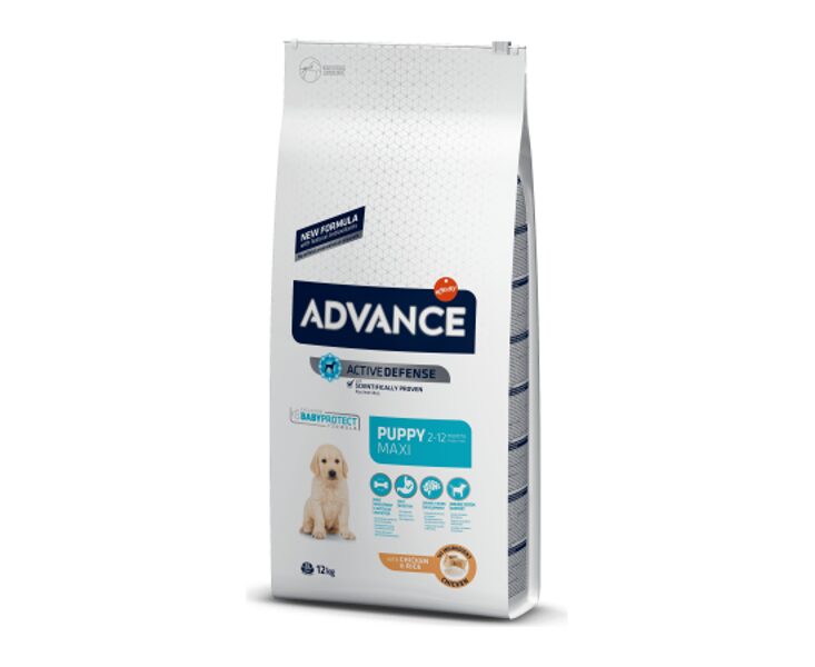 ADVANCE DOG MAXI PUPPY 12 KG - ДЛЯ ЩЕНКОВ КРУПНЫХ ПОРОД (КУРИЦА И РИС)