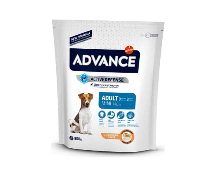 ADVANCE DOG MINI ADULT 800G - ДЛЯ CОБАК МЕЛКИХ ПОРОД (КУРИЦА И РИС)