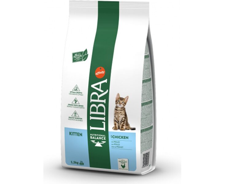LIBRA KITTEN WITH CHICKEN , 1,5KG - КAĶĒNIEM NO 2 LĪDZ 12 MENEŠIEM (VISTA UN RĪSI)