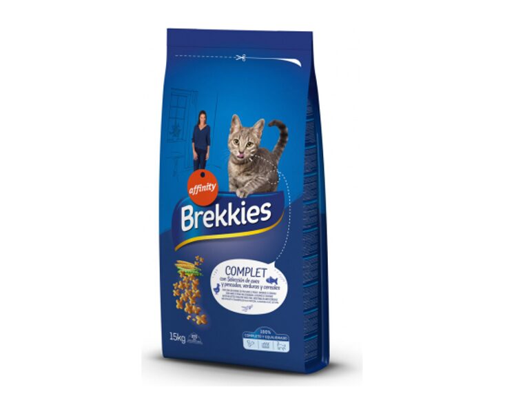BREKKIES CAT COMPLET 15KG - PIEAUGUŠIEM KAĶIEM (GAĻA UN ZIVIS)