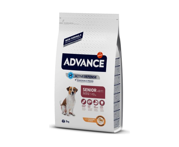 ADVANCE DOG MINI SENIOR 3,0KG - ДЛЯ ПОЖИЛЫХ СОБАК МЕЛКИХ ПОРОД (КУРИЦА С РИСОМ)