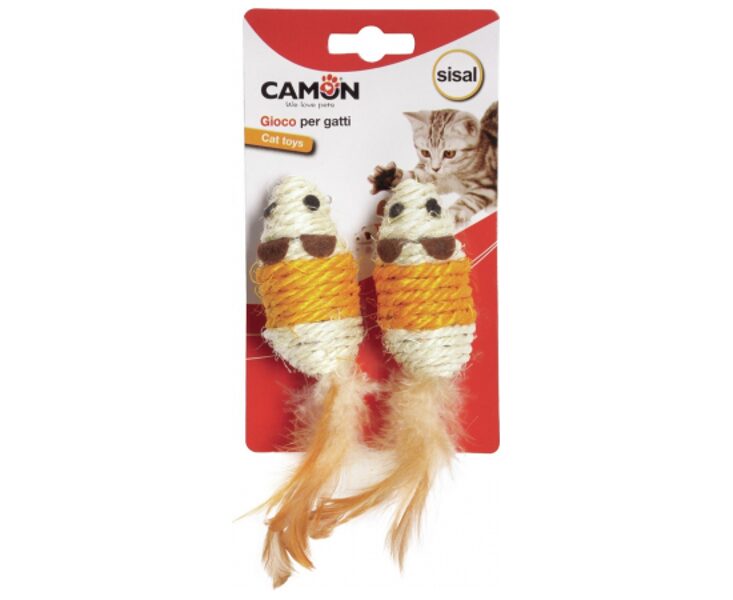 Rotaļlieta Kaķiem - Pele sizala ar spalvu 2gb.