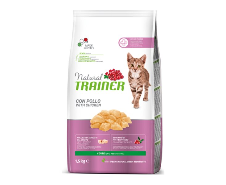 NATURAL TRAINER CAT KITTEN WITH CHICKEN 1,5kg - barība kaķēniem (1-6mēneši), kaķenēm grūtniecības vai zīdīšanas laikā