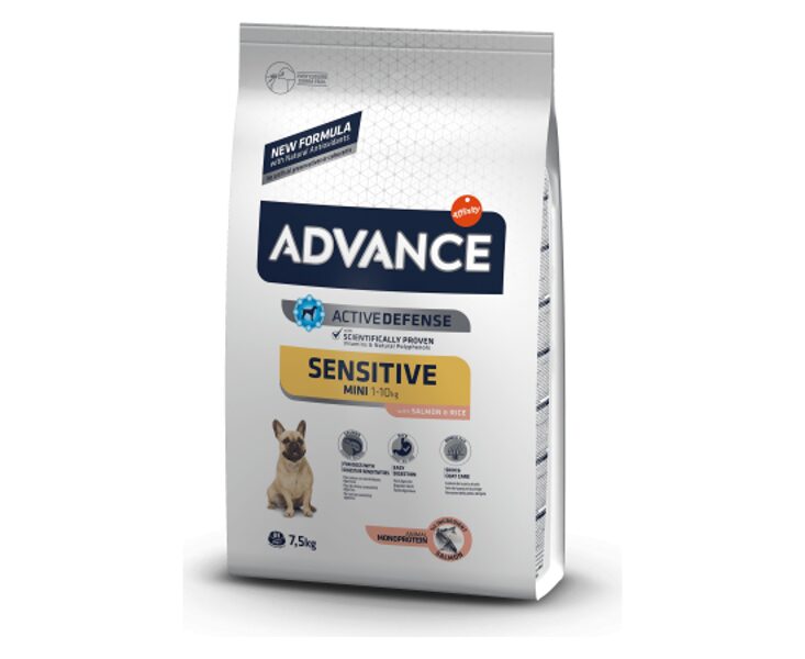 ADVANCE DOG MINI ADULT SENSITIVE SALMON & RICE 7.5KG - ДЛЯ ЧУВСТВИТЕЛЬНЫХ СОБАК (ЛОСОСЬ С РИСОМ)