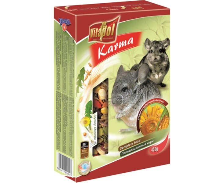 VITAPOL STANDARD carton complete food for chinchilla 500g - Vitapol Standard barība šinšilām