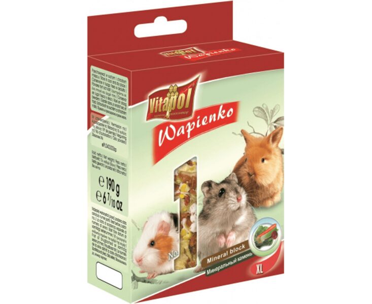 Vitapol MINERAL BLOCK XL vegetable for rodents and rabbit 1pc 190g - минеральный блок с овощами для грызунов