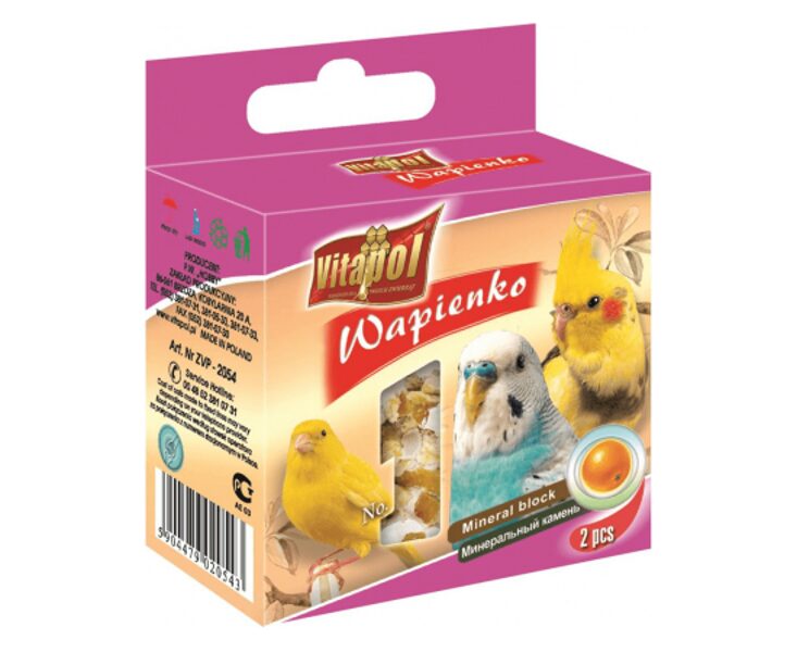 MINERĀLAKMENS AR APELSĪNIEM 35G - VITAPOL MINERAL BLOCK ORANGE FOR BIRDS