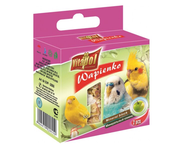 MINERĀLU AKMENS AR ĀBOLIEM 35G - VITAPOL MINERAL BLOCK APPLE FOR BIRDS