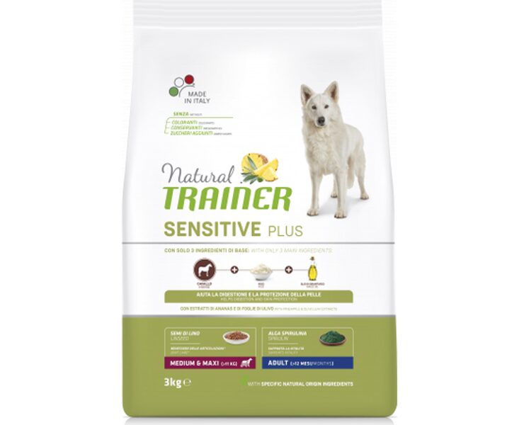 Natural Trainer DOG SENSITIVE ADULT MEDIUM/MAXI HORSE 3 KG - Полноценный сухой с кониной для взрослых собак средних и больших пород