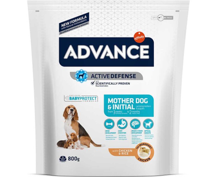 ADVANCE MOTHER DOG & INITIAL 800G - ПОЛНОЦЕННЫЙ И СБАЛАНСИРОВАННЫЙ КОРМ ДЛЯ ЩЕНКОВ ВСЕХ ПОРОД , А ТАКЖЕ БЕРЕМЕННЫХ И КОРМЯЩИХ СУК