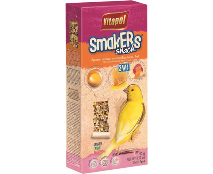 Vitapol STANDARD Nūjiņas kanārijputniems 3in1 ar medu,olu, augļiem 90g