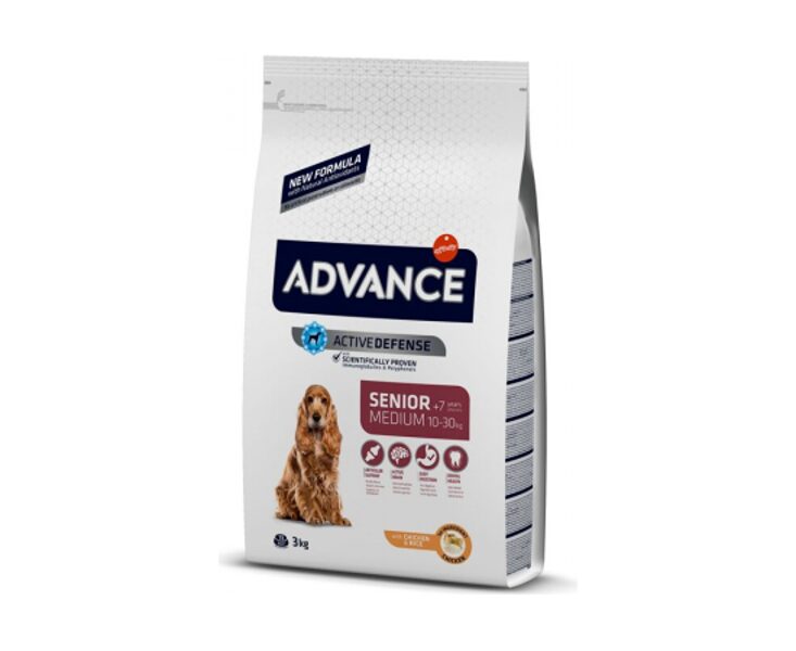 ADVANCE DOG MEDIUM SENIOR 3 KG - ДЛЯ ПОЖИЛЫХ СОБАК CРЕДНИХ ПОРОД (КУРИЦА С РИСОМ)