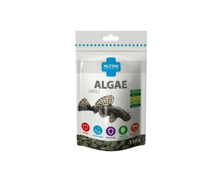NUTRIN AQUARIUM - ALGAE LENTILS 110G -  гранулированный корм для донных рыб