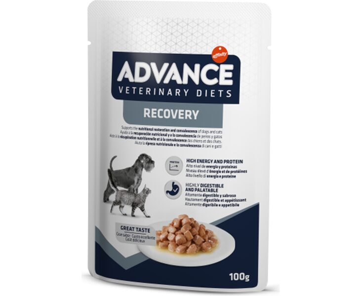 ADVANCE VETERINARY DIETS DOG & CAT RECOVERY 100gr - pilnvērtīga diētiskā barība, konservi suņiem un kaķiem atveseļošanas procesā