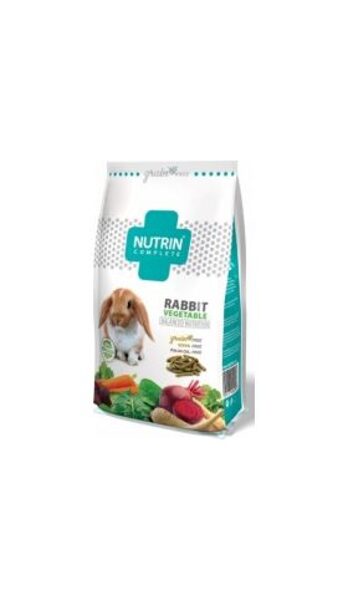NUTRIN Complete  GF  Rabbit Vegetable 1,5 kg - PILNVĒRTĪGA EKSTRUDĒTĀ AUGU BARĪBA TRUŠIEM