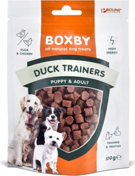 BOXBY DUCK TRAINER 100gr - PĪLES GAĻAS GABALIŅI PIEAUGUŠIEM SUŅIEM