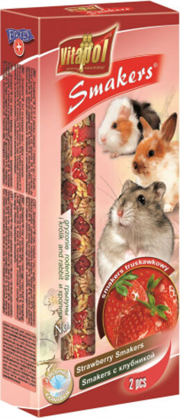 STANDARD Smakers strawberry for rodents and rabbit 2pcs 90g - Vitapol палочки с клубникой для грызунов
