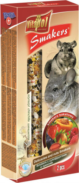 STANDARD Smakers fruits and nut for chinchilla 2pcs 90g - Vitapol палочки с фруктами и орехами для шиншилл