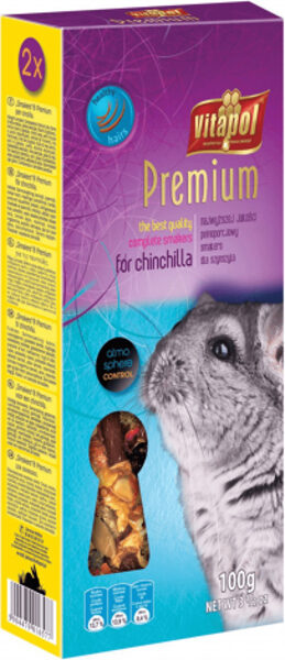 PREMIUM Smakers for chinchilla 2pcs 100g - PREMIUM Vitapol фруктовые палочки для шиншилл