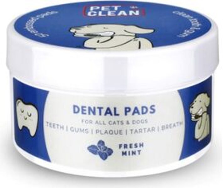 Pet Clean Dental Pads 50 gab. - САЛФЕТКИ С ГИПОАЛЛЕРГИЧНЫМИ ОРГАНИЧЕСКИМИ КОМПОНЕНТАМИ ДЛЯ УХОДА ЗА ЗУБАМИ ЖИВОТНЫХ