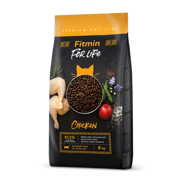 FITMIN FOR LIFE, CHICKEN 8 kg -  kaķu barība ar vistu
