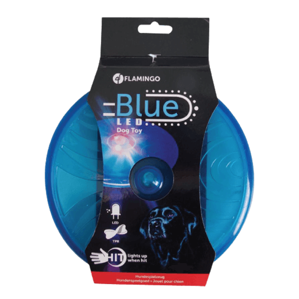 Летающая тарелка Flamingo TPR c LED 20cm для игры с собакой